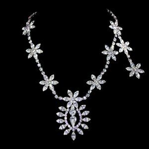 DANNIJO Floral Link Rhinestone Statement Necklace